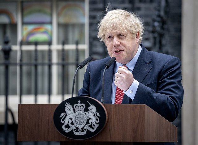 Boris Johnson – failing to convince pic by PM office