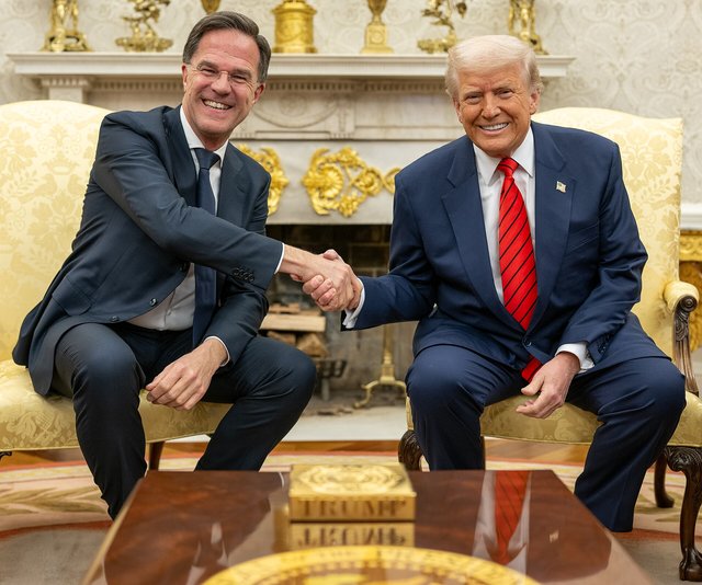 Mark Rutte, General Secretary  of NATO meets Donald Trump