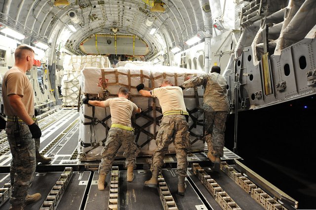 May 2013: US Aid being airlifted to so-called  'moderate' opposition forces in Syria.