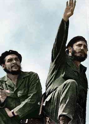 Fidel Castro with Che Guevara at the triumph of the revolution.